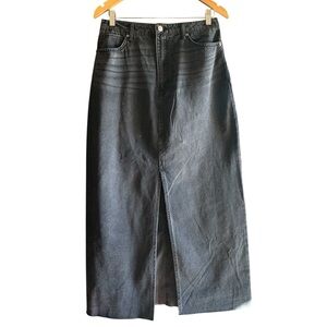 Tinseltown Charcoal Denim Maxi Skirt size L